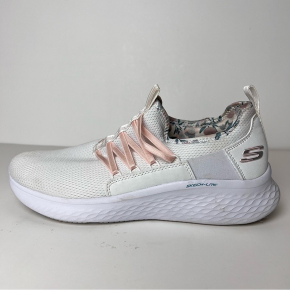 Skechers Sketch-Lite Pro Flourishing Steps Size 9 White Floral Pink Sporty Comfy - Picture 7 of 16
